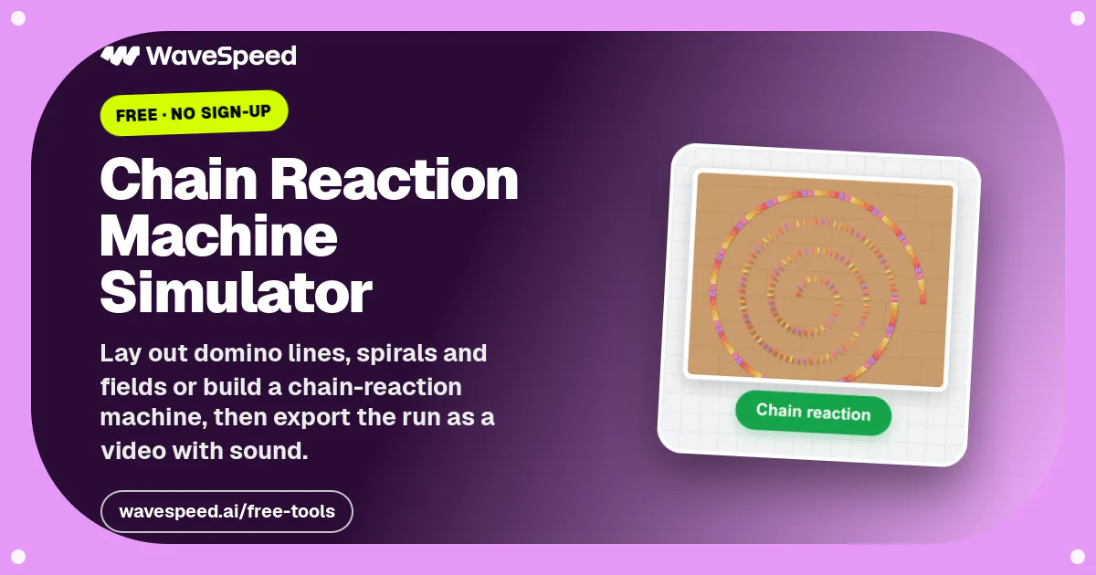 Chain Reaction Machine Simulator – Free Contraption Builder | WaveSpeed AI