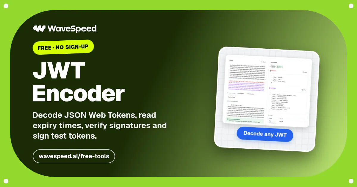 JWT Encoder – Create and Sign JSON Web Tokens Online, Free | WaveSpeed AI