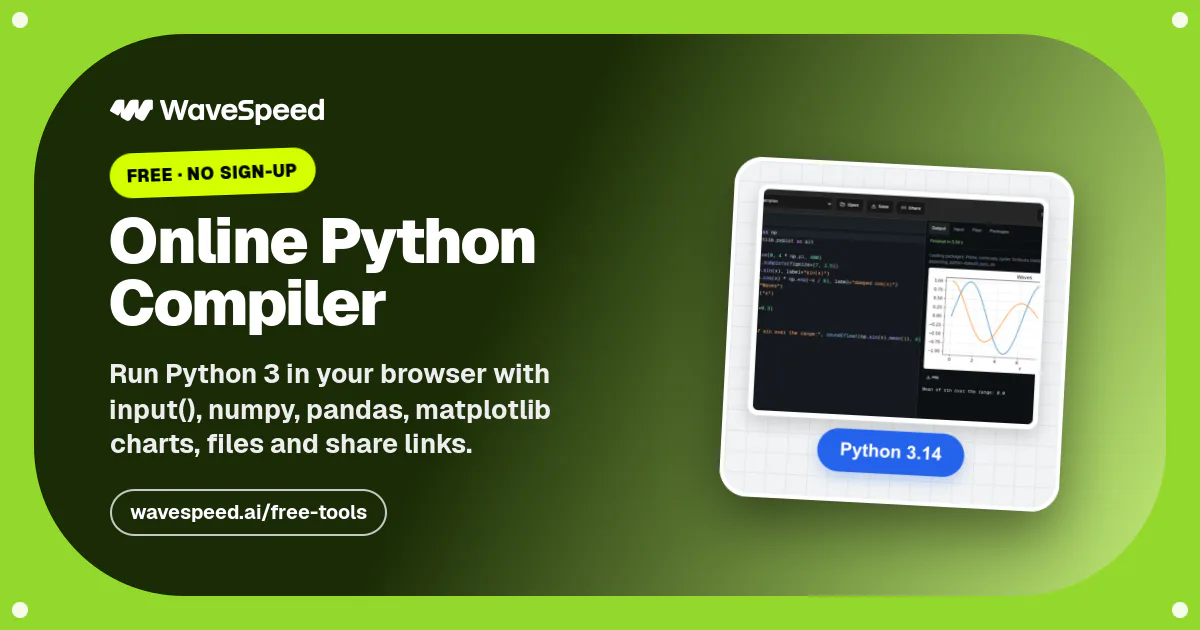 Online Python Compiler – Run Python 3 in Your Browser Free | WaveSpeed AI
