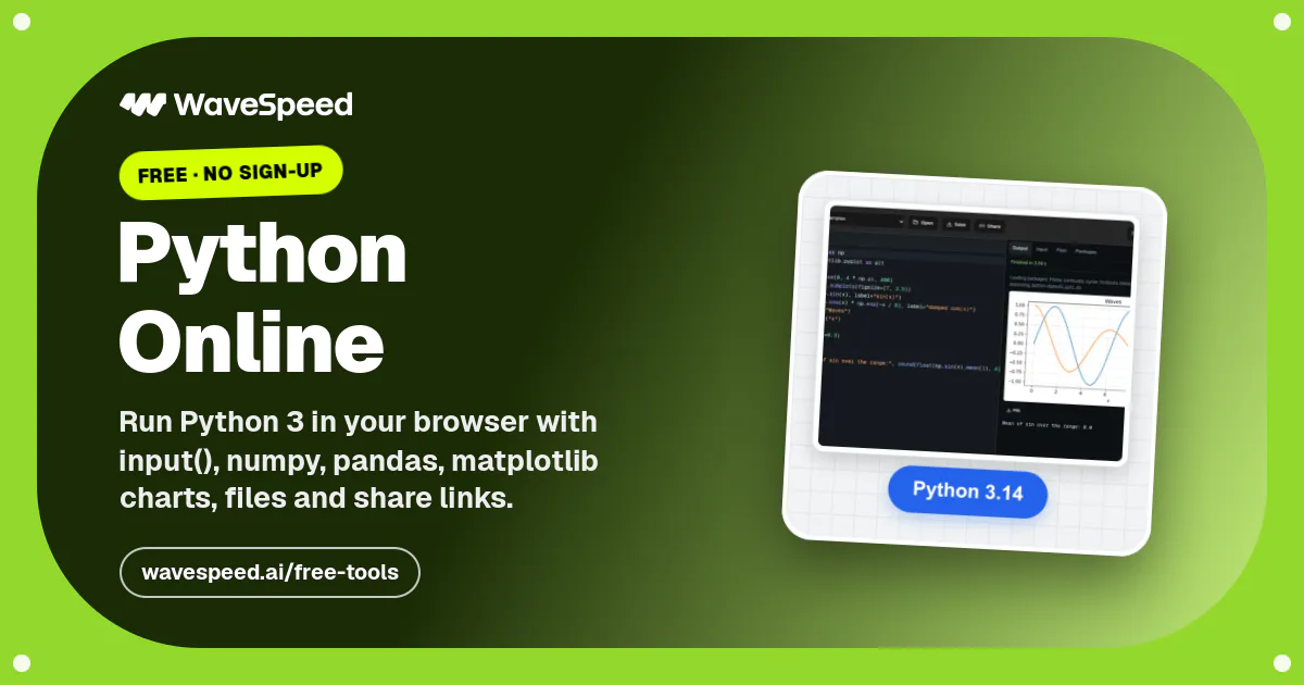 Python Online – Run Python Code in Your Browser Free | WaveSpeed AI