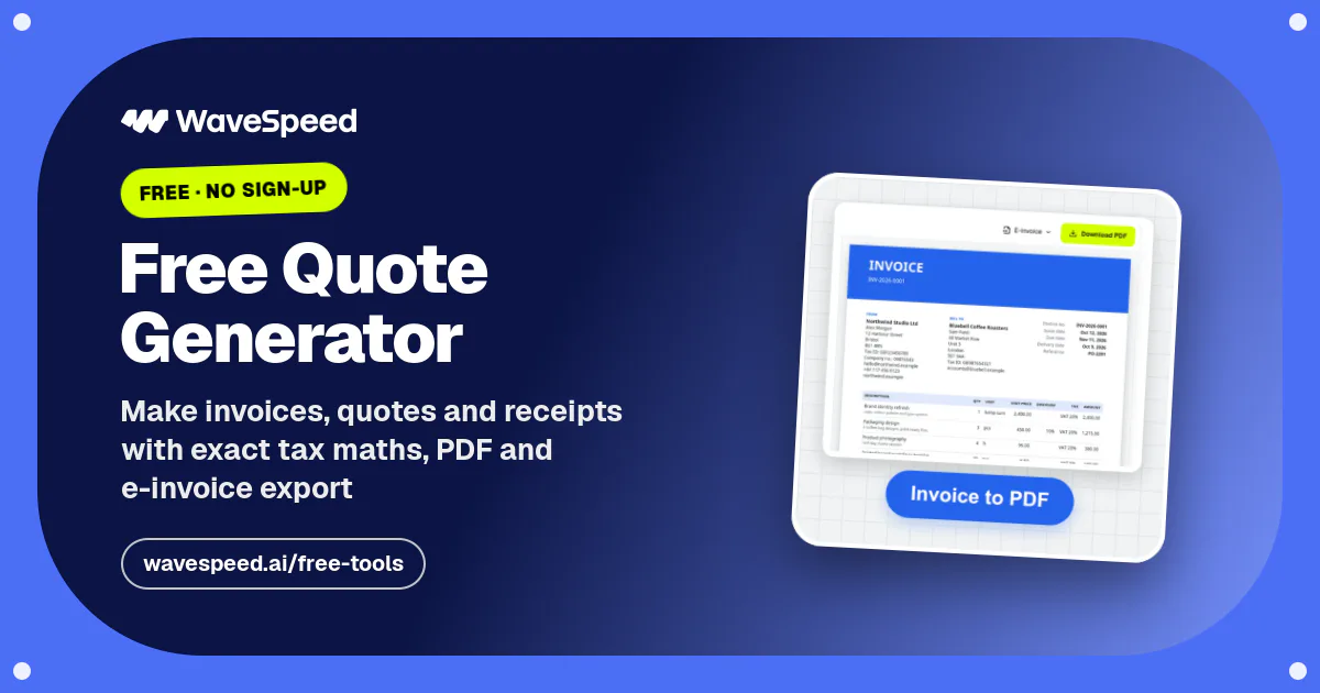 Free Quote Generator – Professional Quotes as PDF | WaveSpeed AI