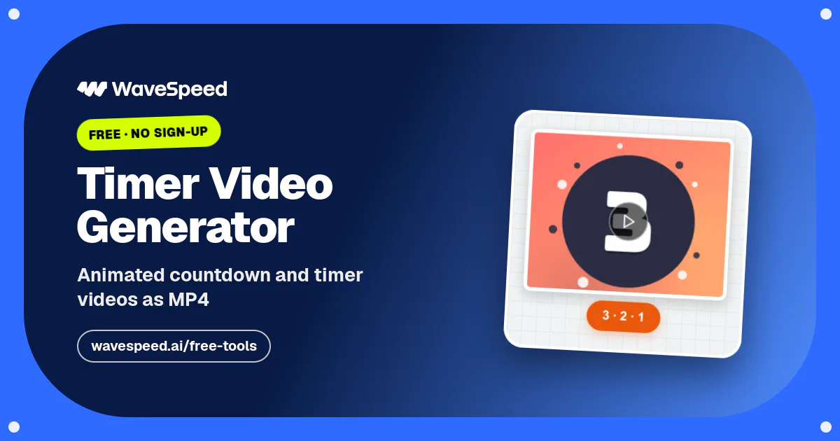 Timer Video Generator – Free Countdown Timer Videos | WaveSpeed AI