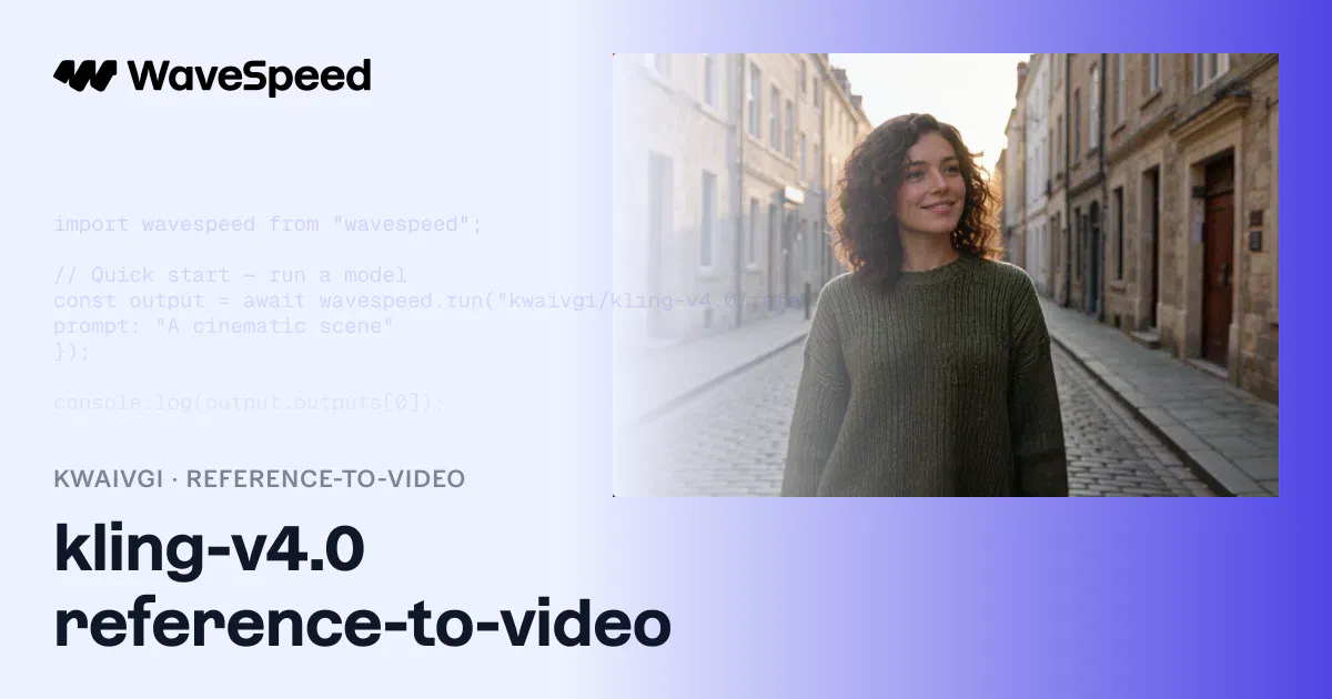 Kling V4.0 Reference to Video | Images and Video References API on ...