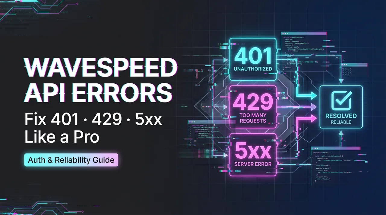 WaveSpeed API 인증 및 오류 처리: 401, 429, 5xx 전문가처럼 해결하기