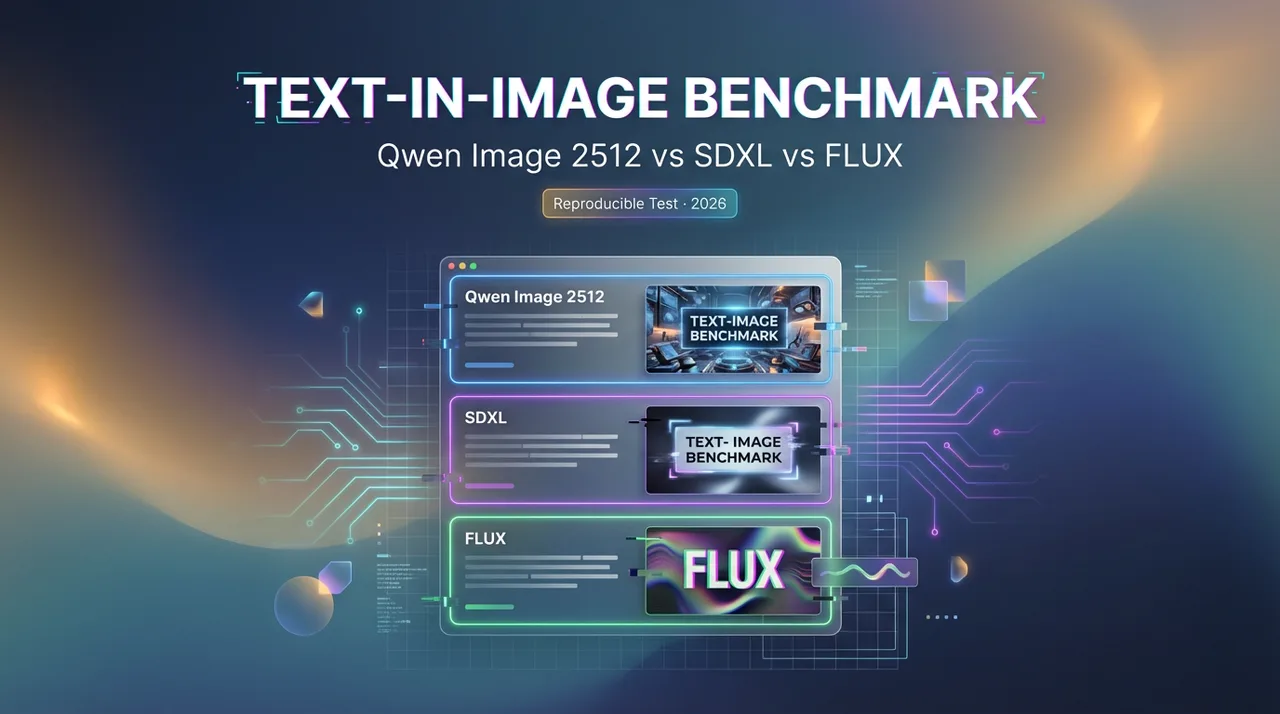 再現可能なベンチマーク: Qwen Image 2512 vs SDXL vs FLUX のテキスト・イン・イメージ比較