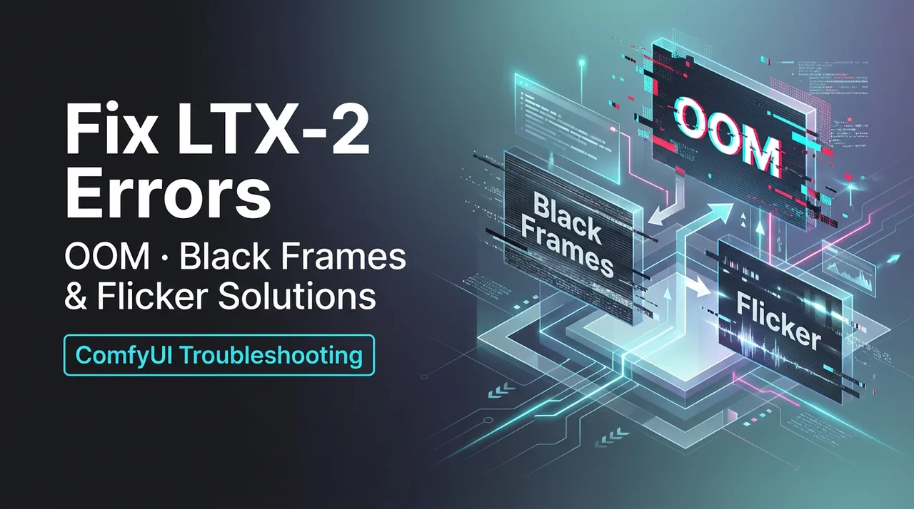 ComfyUIでLTX-2エラーを修正：OOM、黒フレーム、ちらつきの解決策