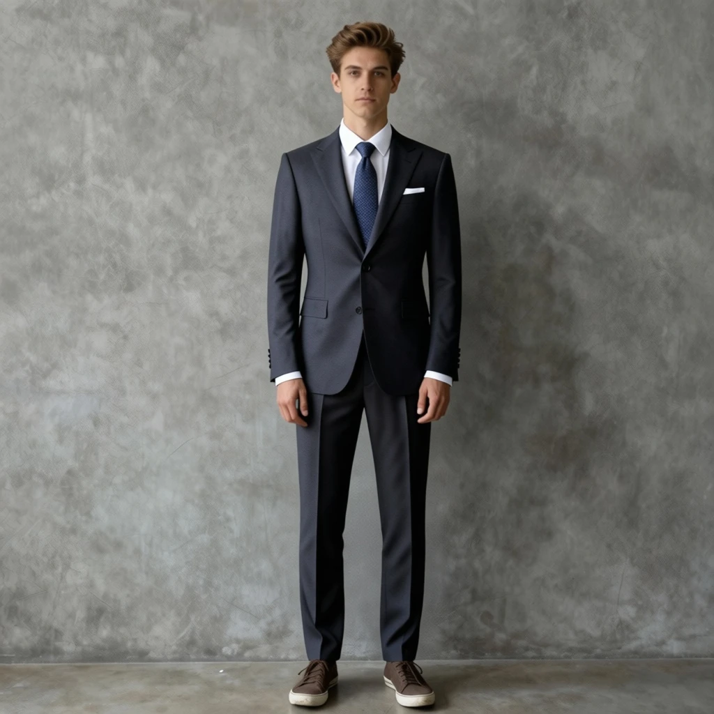 Change the figure 1 man's suit to the clothes in figure 2.