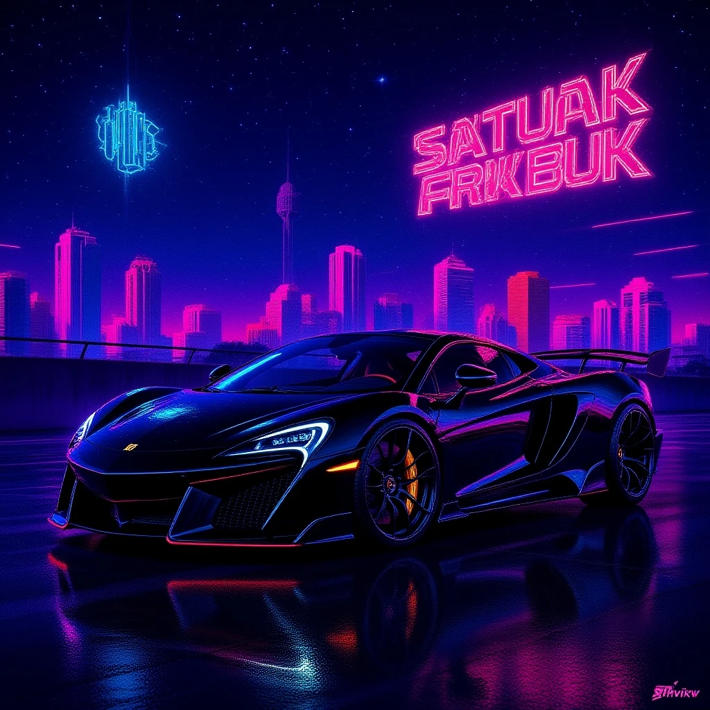 style of 80s cyberpunk, a car