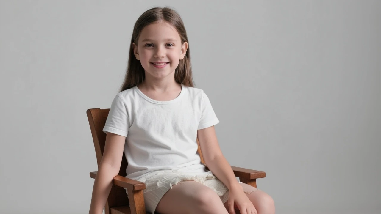 The girl is sitting on a chair.