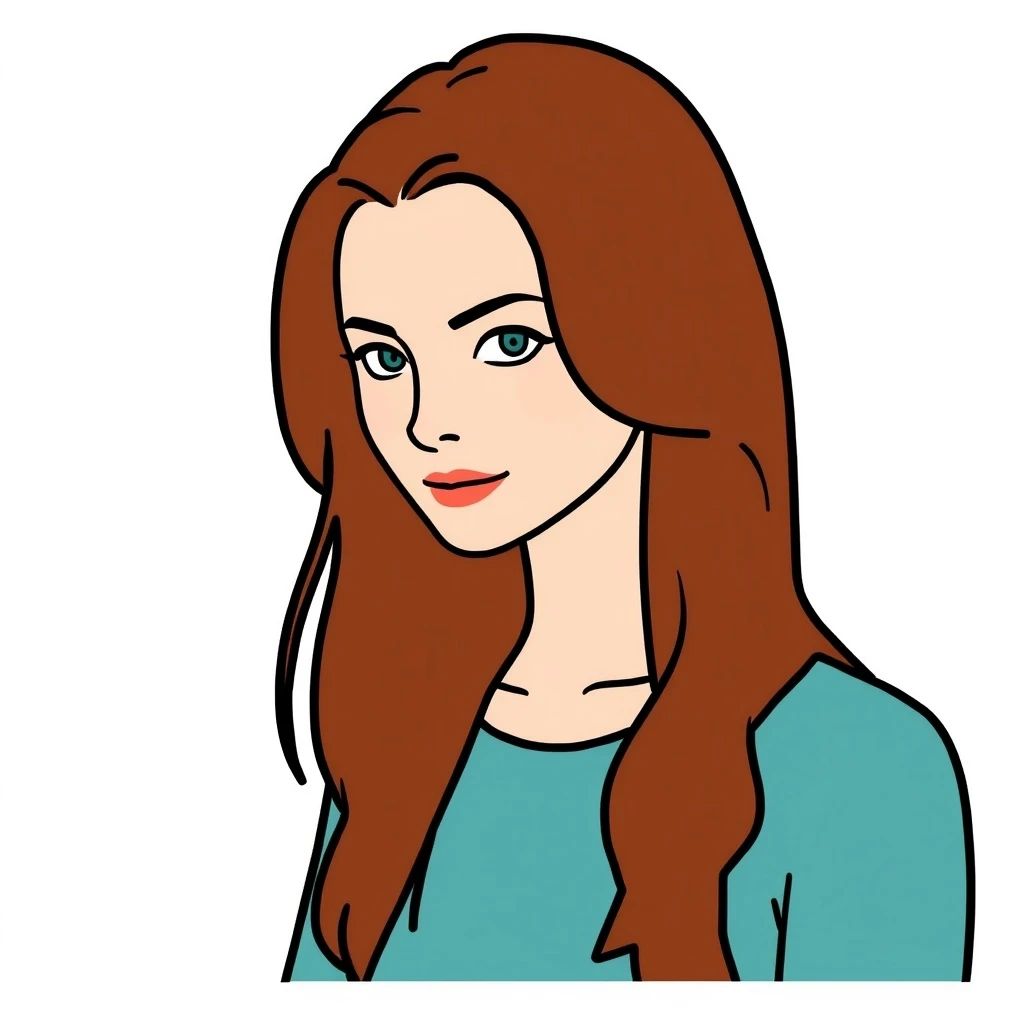 v3ct0r style, simple flat vector art, isolated on white bg, a girl
