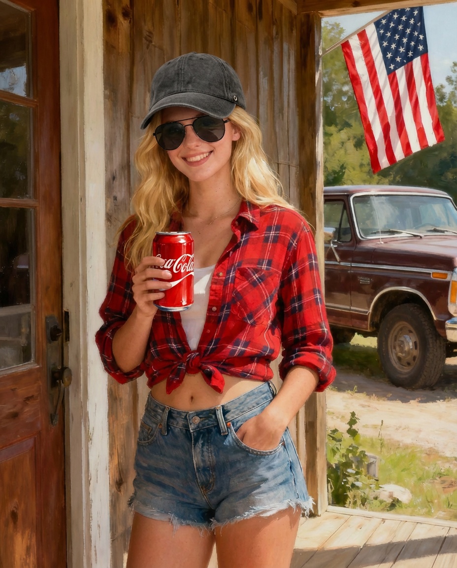 Change the drink to image 2 and the hat in image 3 and sun glasses in image 4