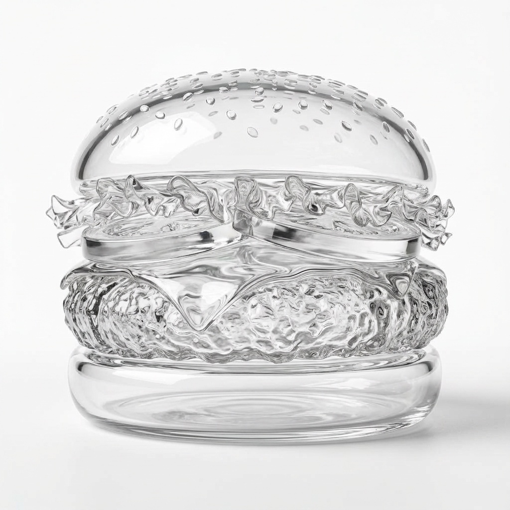 Make the hamburger made of glass.