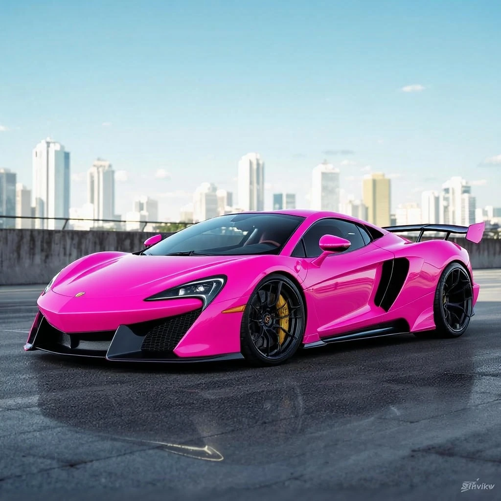 change the car color to pink