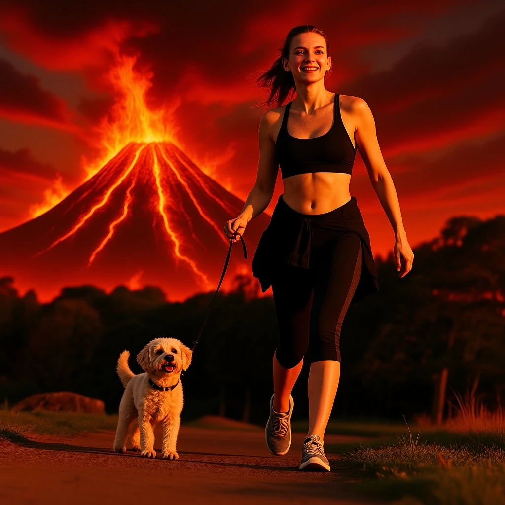 Change the background to a volcano