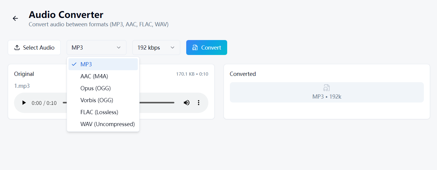 WaveSpeed Desktop Audio Converter