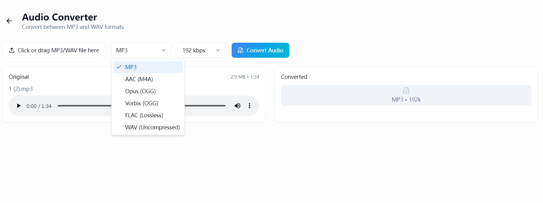 WaveSpeed Desktop Audio Converter