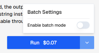 Run Button - Batch Off
