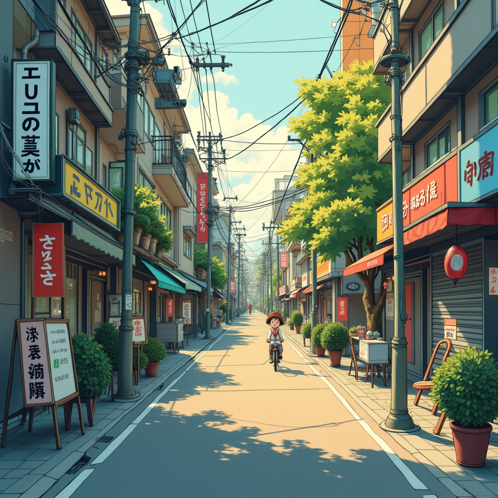 Landscape - Rolling green hills with a distant castle, cumulus clouds, warm afternoon light 