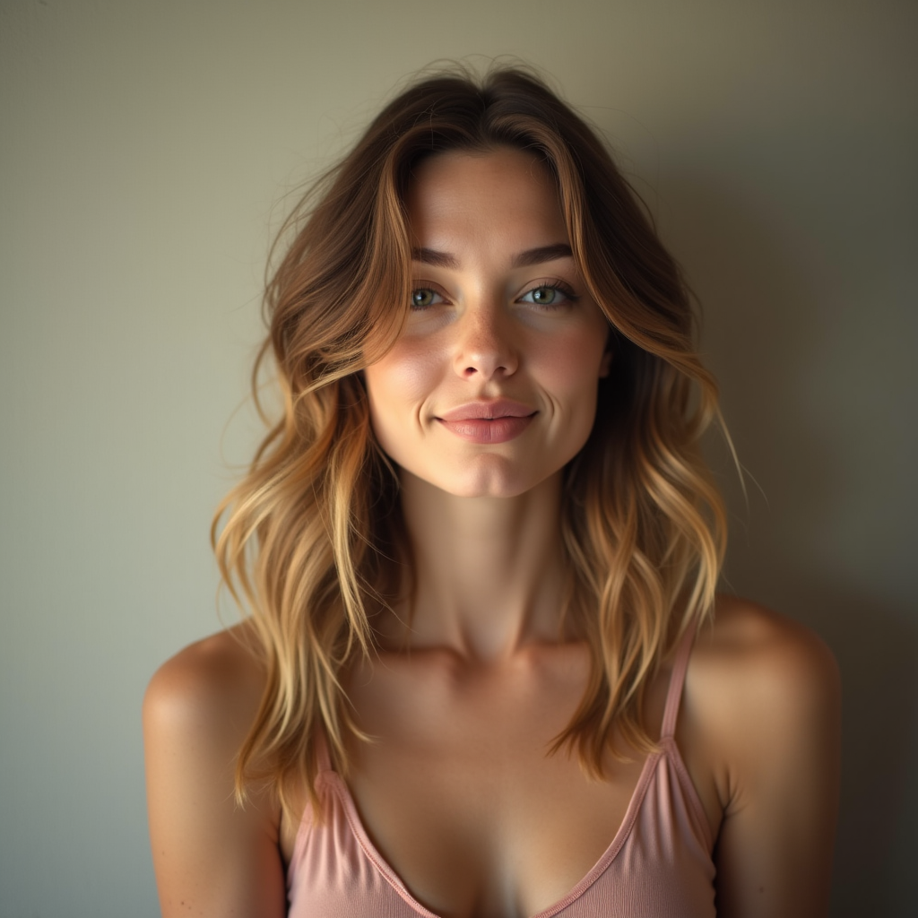 Editorial - Editorial-style beauty filter applied to a fashion portrait with dramatic lighti