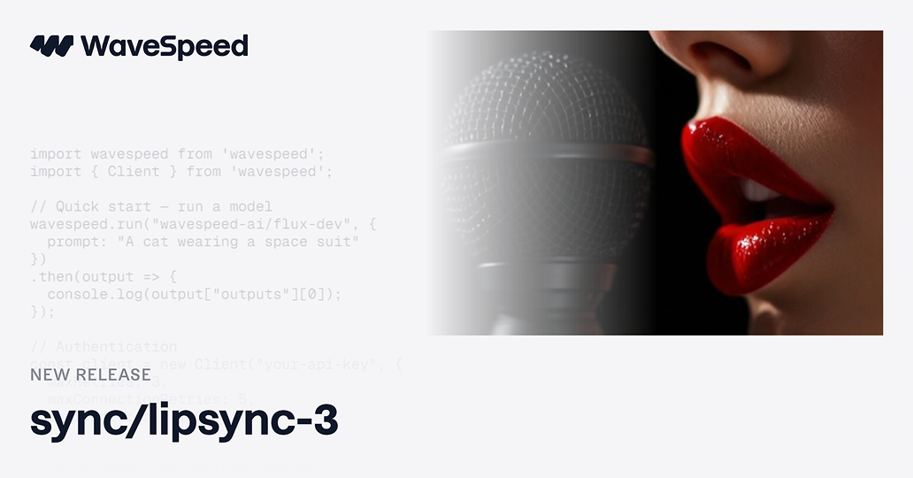 Sync Lipsync 3 | AI Digital Human API | WaveSpeedAI