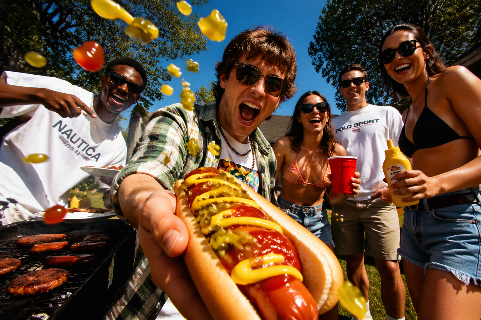 Brand - Premium product campaign image for a skincare serum on reflective glass, soft da