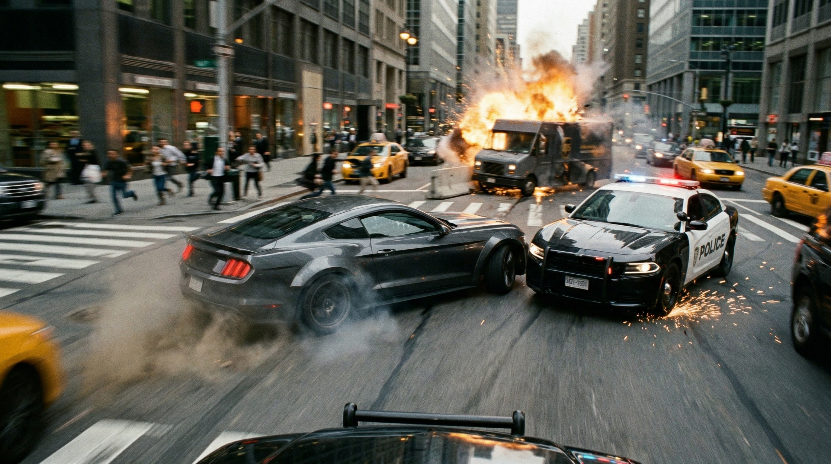 Edit - Transform an indoor portrait into a moody neon-lit scene while preserving subjec