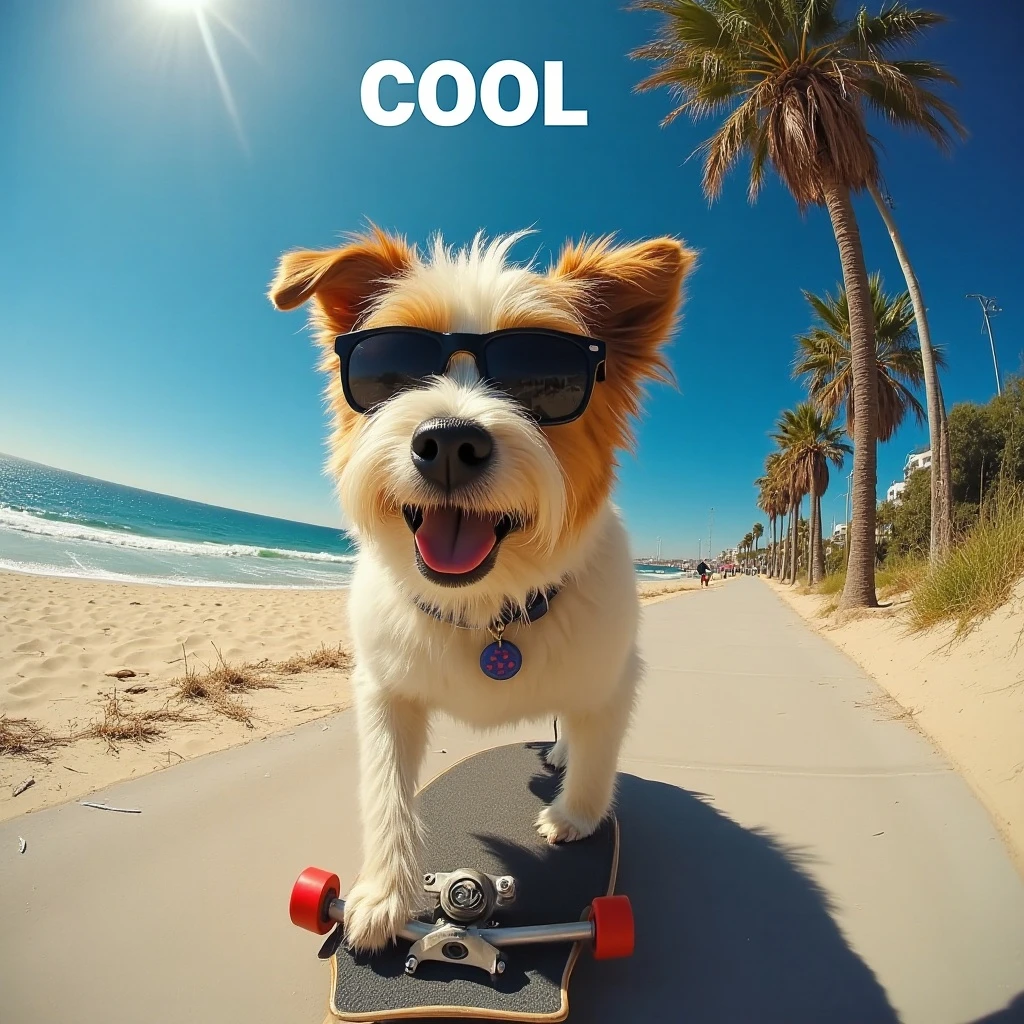 Add the text “COOL” to the image.