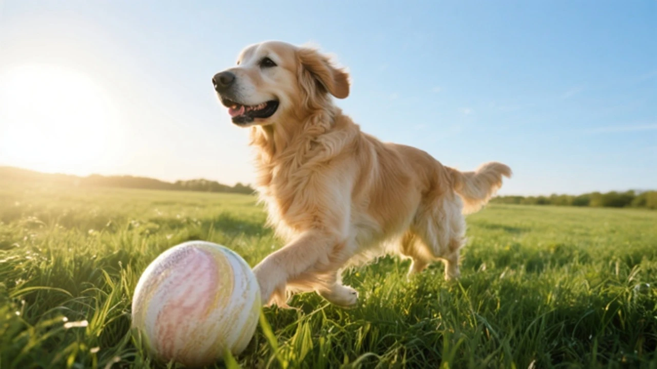 In front of the puppy, add a toy ball