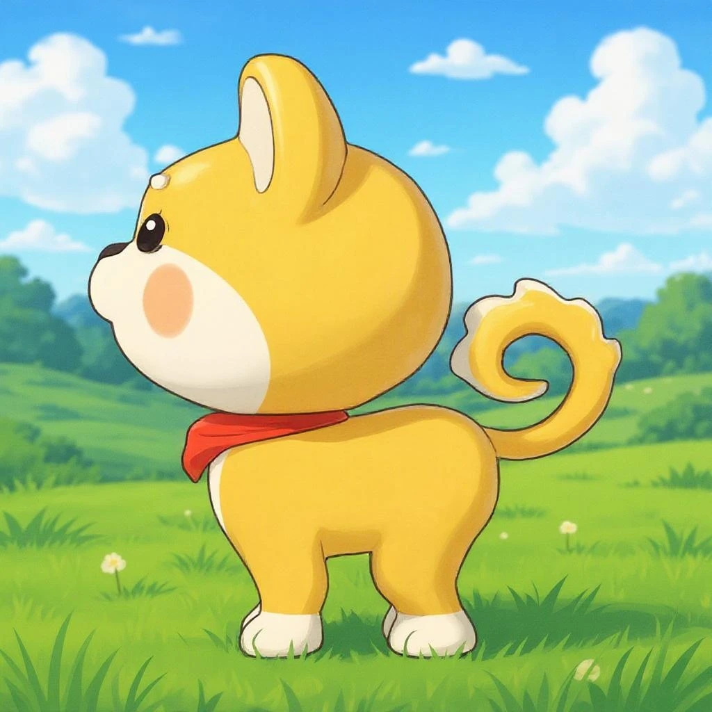 Change background to grassland, anime style