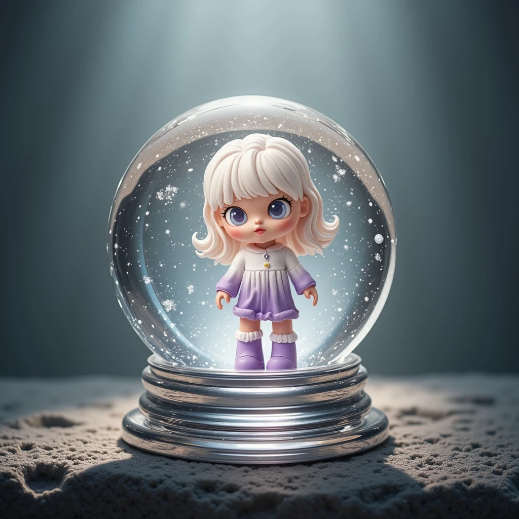 A doll is embedded in the crystal ball.