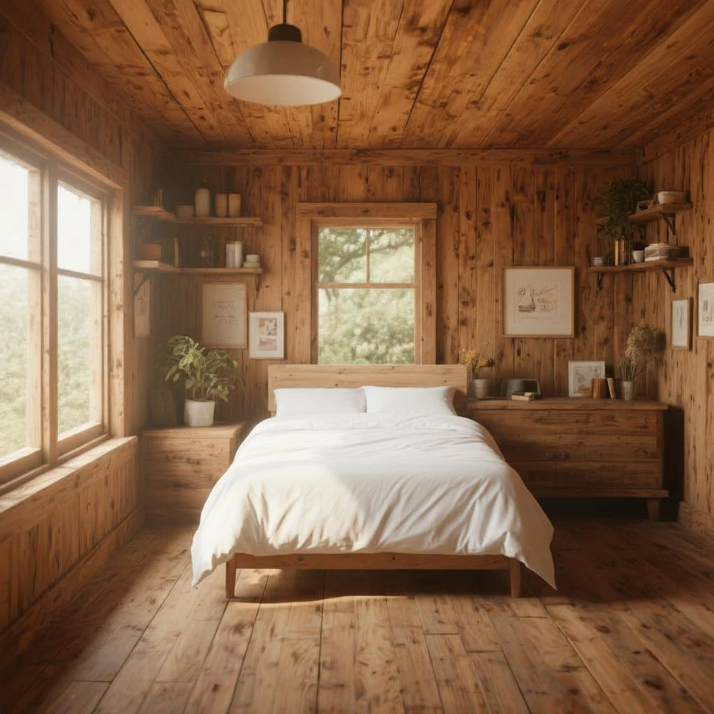 A bed was placed in the room.
