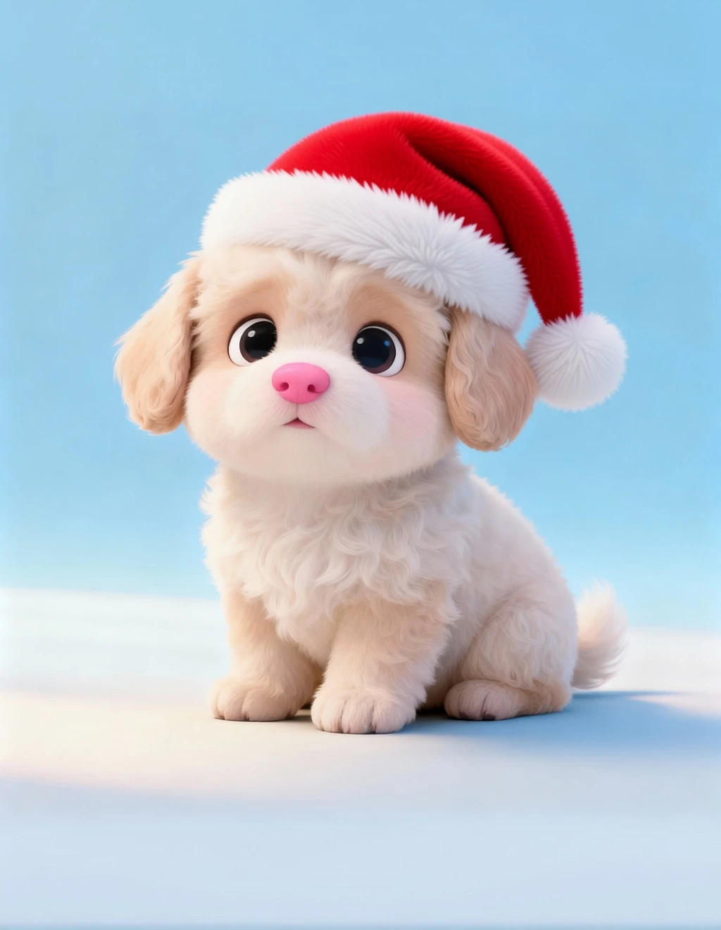 Put a Santa hat on the puppy