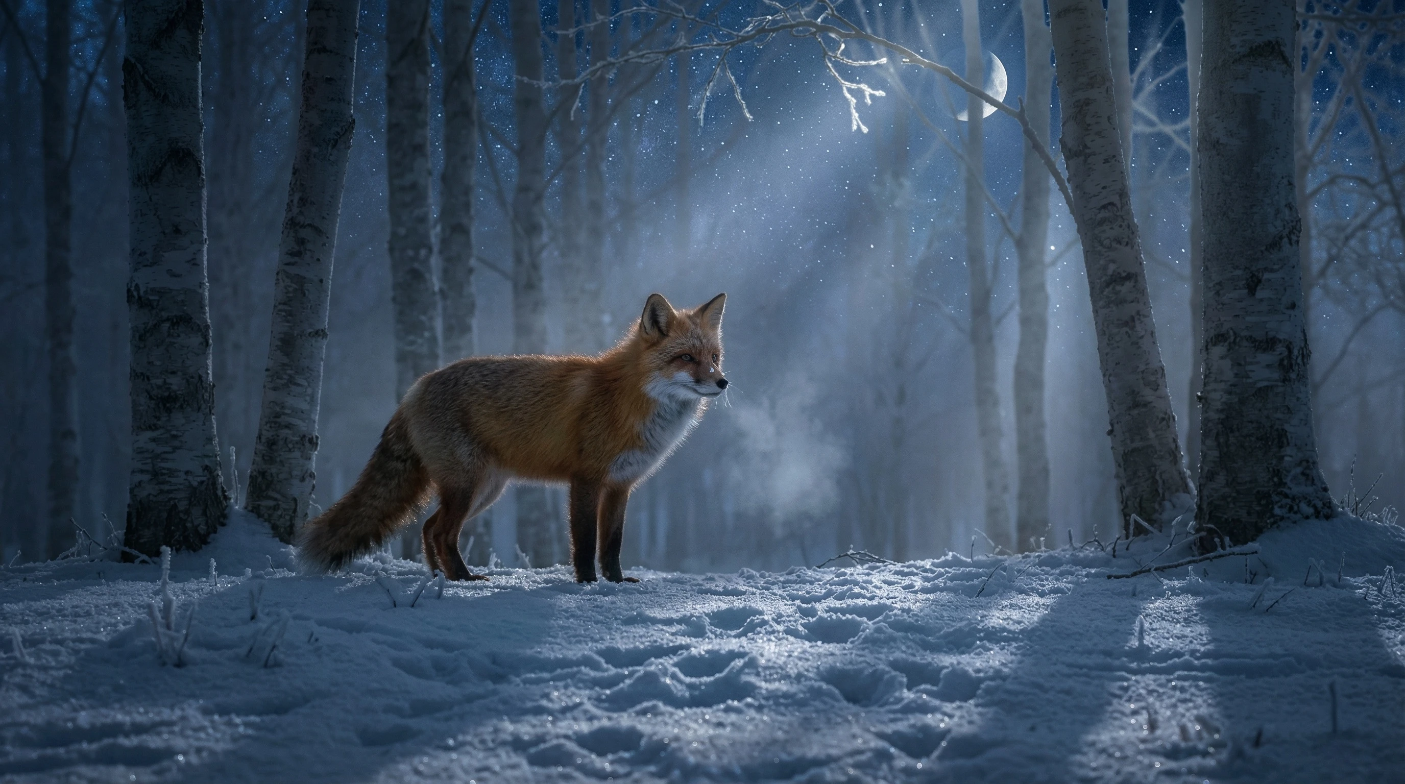 Turn ithis scene into nighttime.