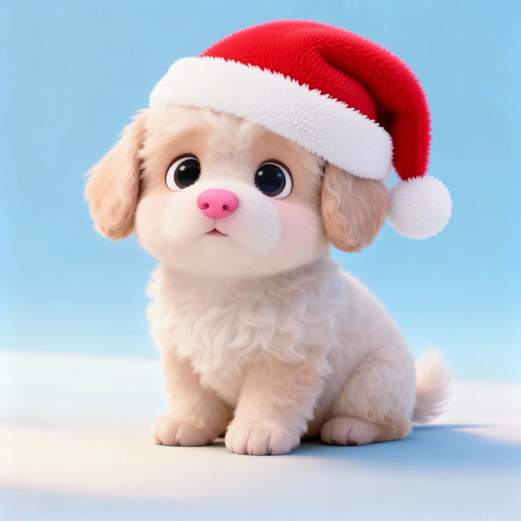 Put a Santa hat on the puppy