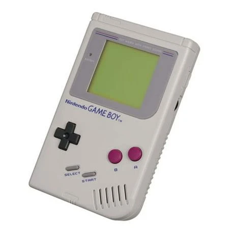the entire white retro handheld game console, not the background