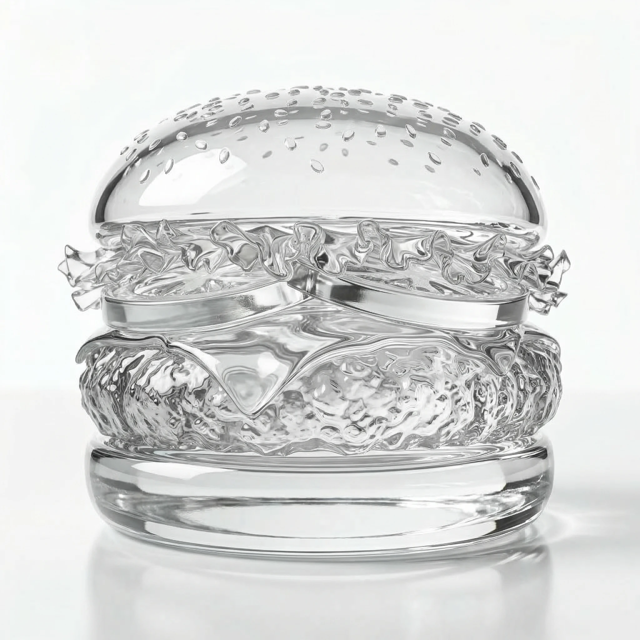 Make the hamburger made of glass.