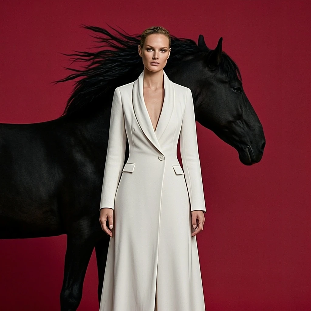 Turn into wearing a white dress