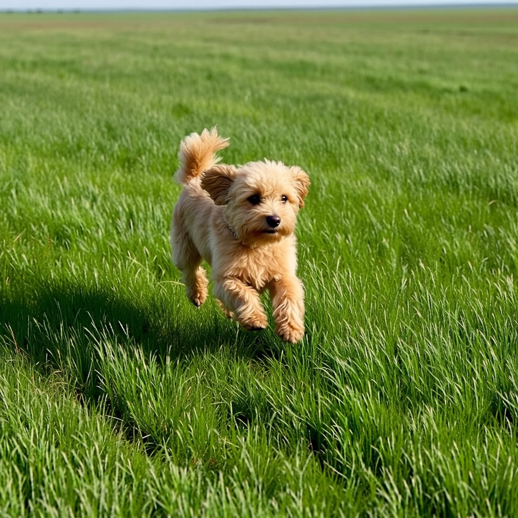 Let this dog run in a large grass field