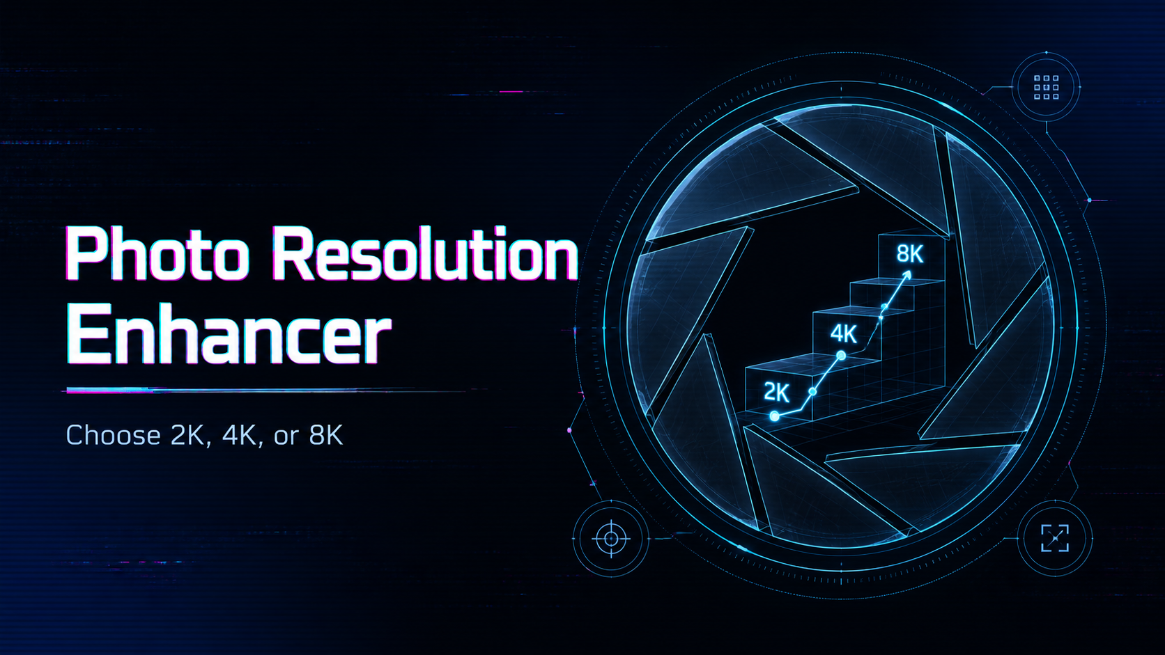 Photo Resolution Enhancer for 2K, 4K, or 8K