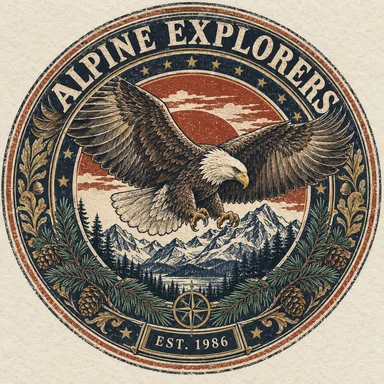 Engraved alpine badge