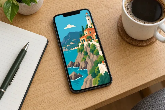 Phone on a desk