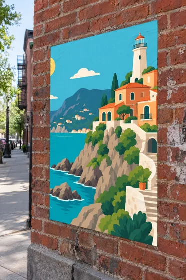 Poster on brick