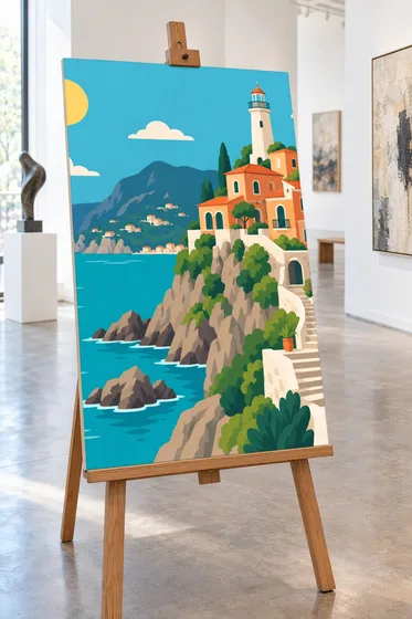 Poster on an easel