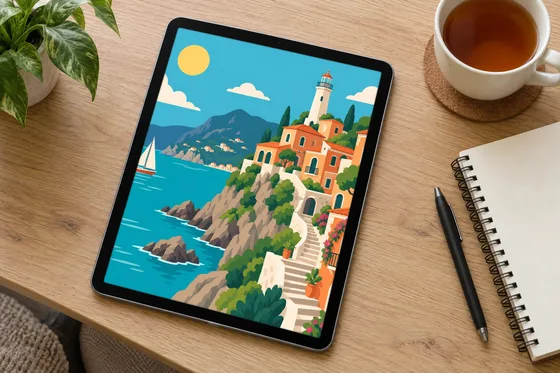 Tablet on a desk