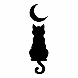 Cat and moon