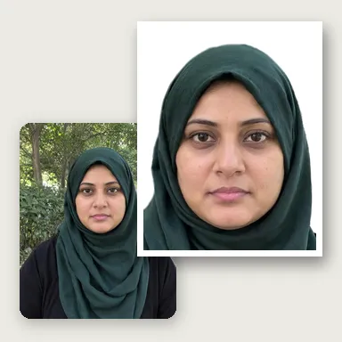 India passport, headscarf