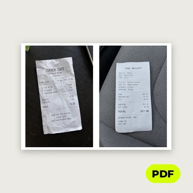 Expense receipts