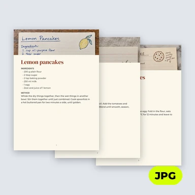 Recipe booklet