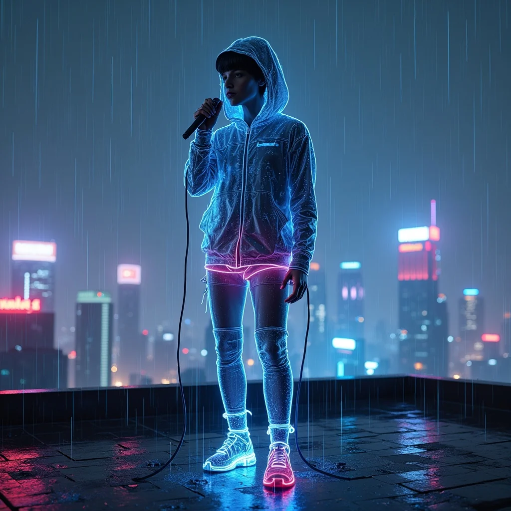 Cyberpunk / Futuristic singing video style