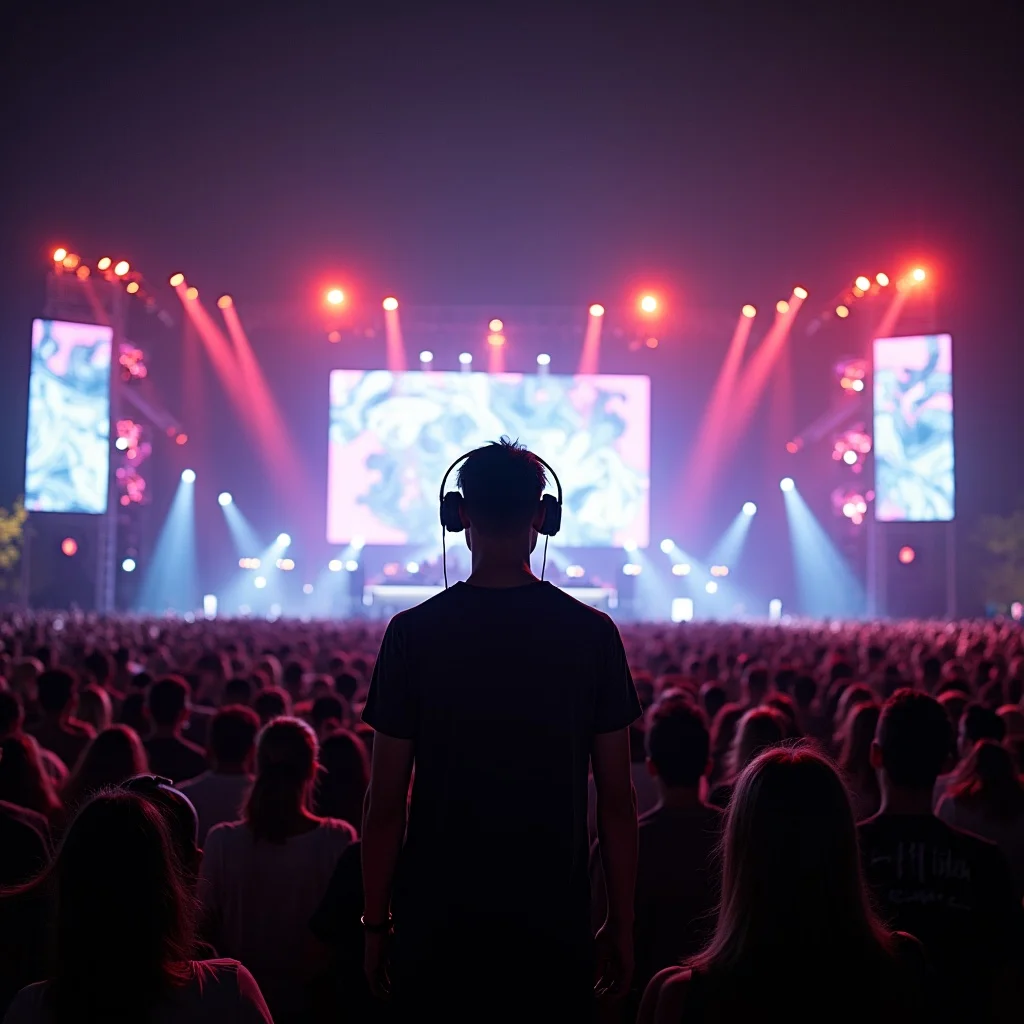 EDM AI singing video by @stage_craft — Cinematic festival-stage performance for a four-on-the-floor